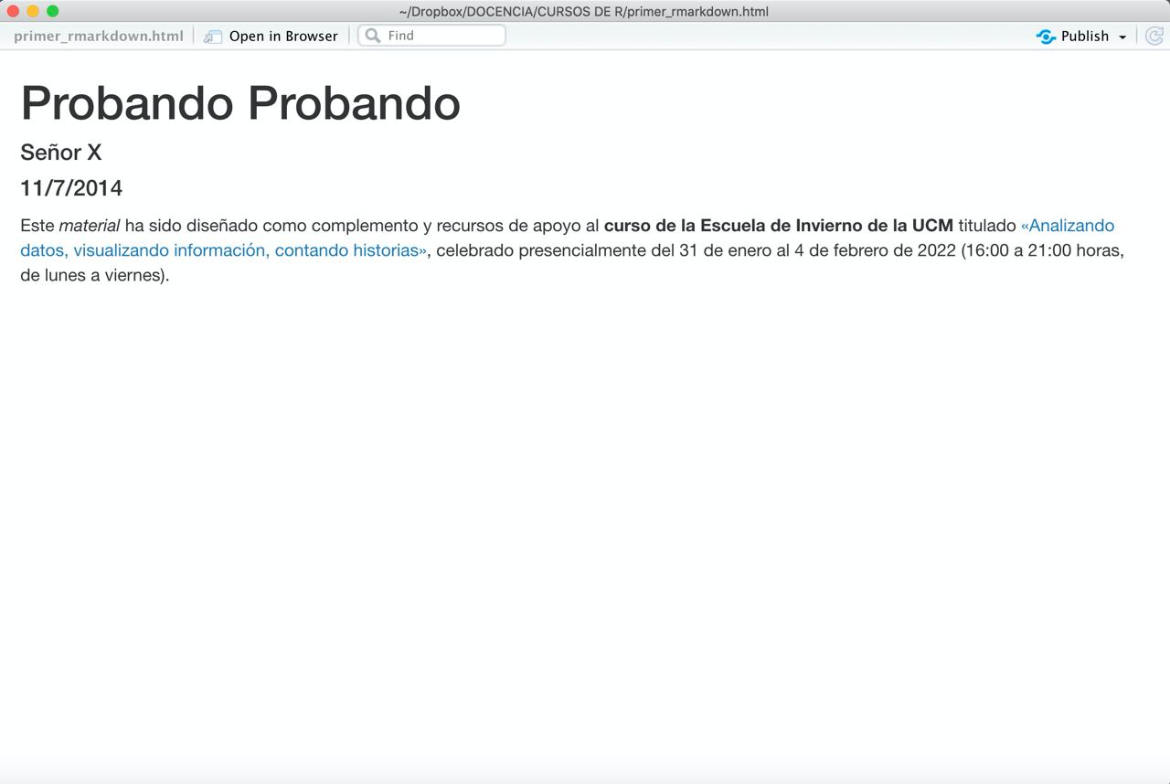 Salida del informe html