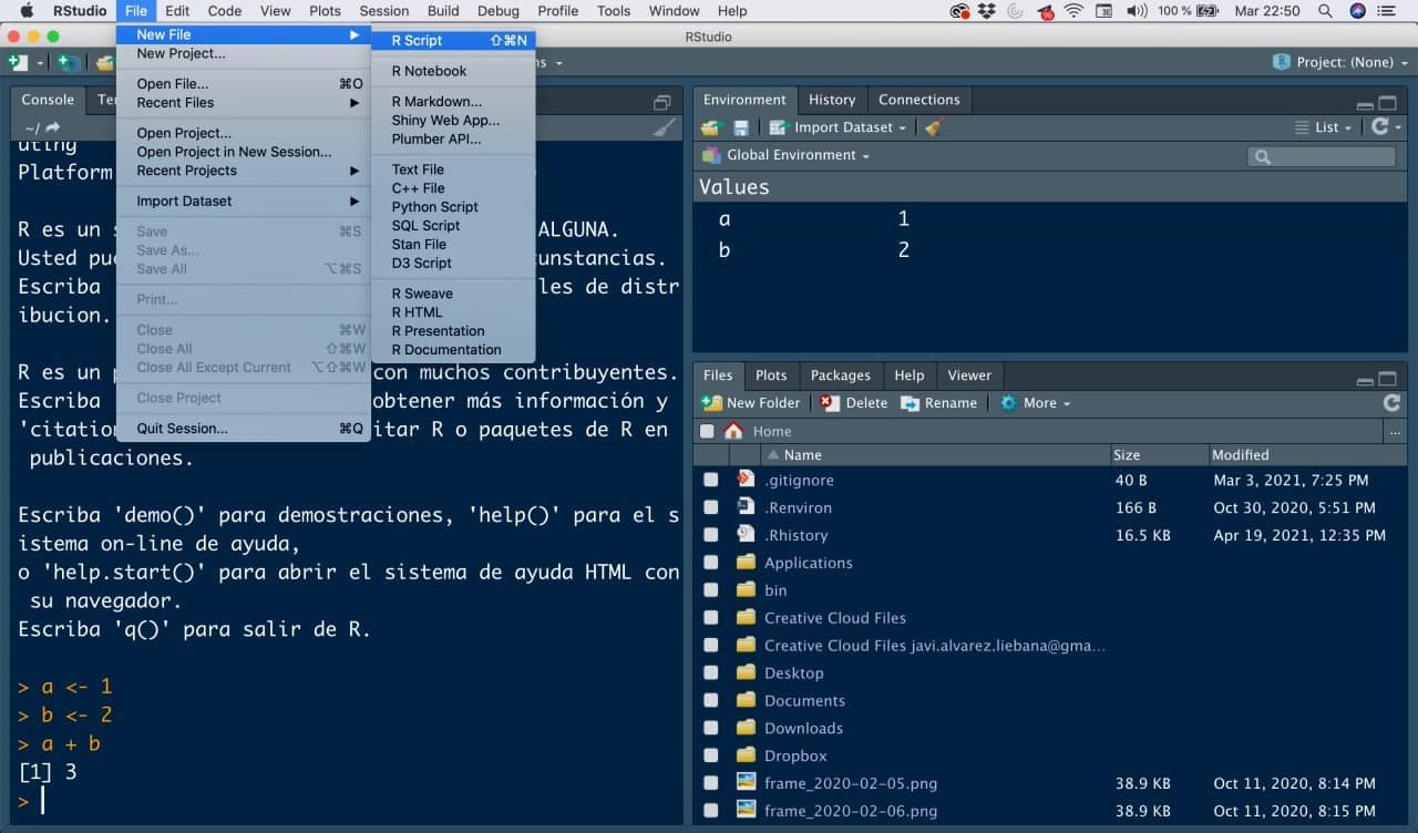 Abriendo nuestro primer script de R.
