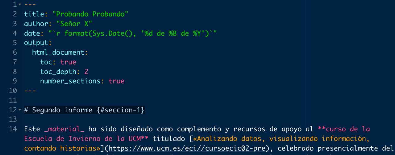 Numeración de secciones